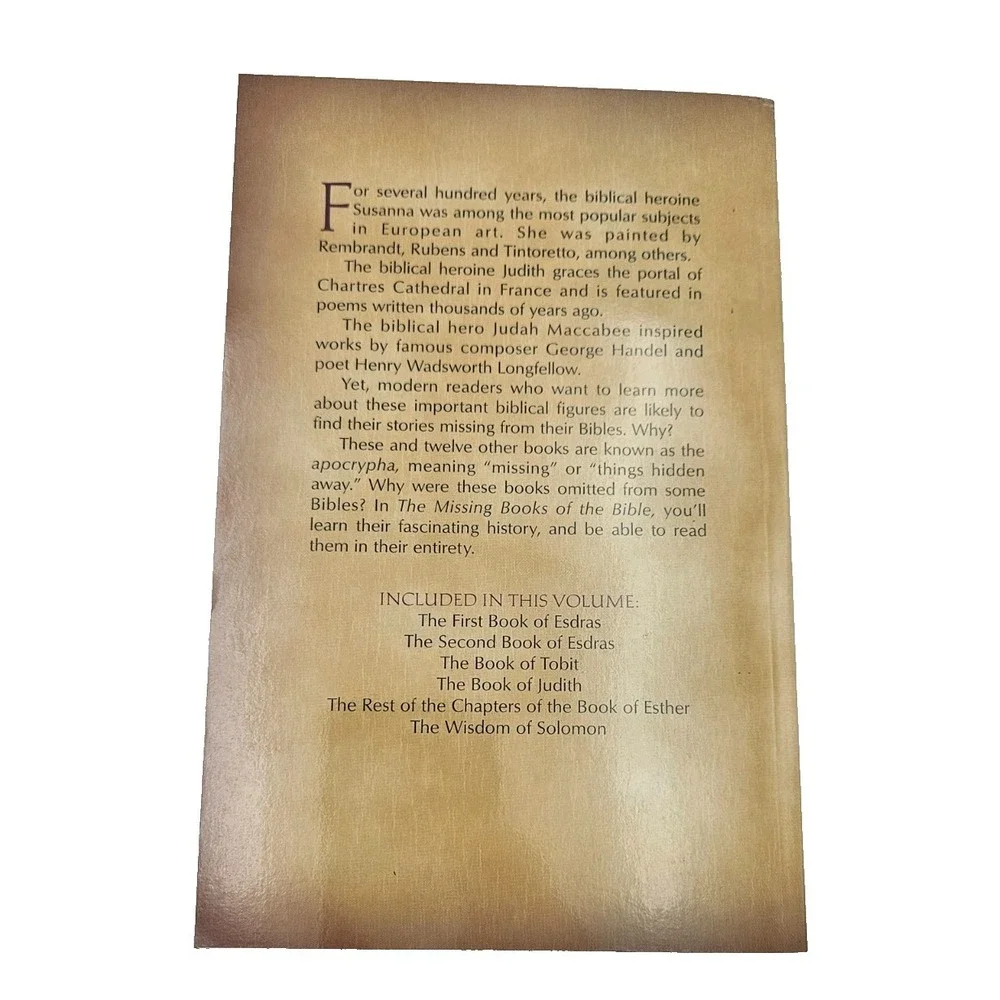 Missing Books of‎ the Bible Volume I 1996 Apocrypha Religious Maccabees Pbk